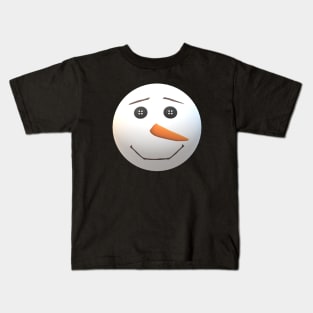 Happy Snowman Face (Black Background) Kids T-Shirt